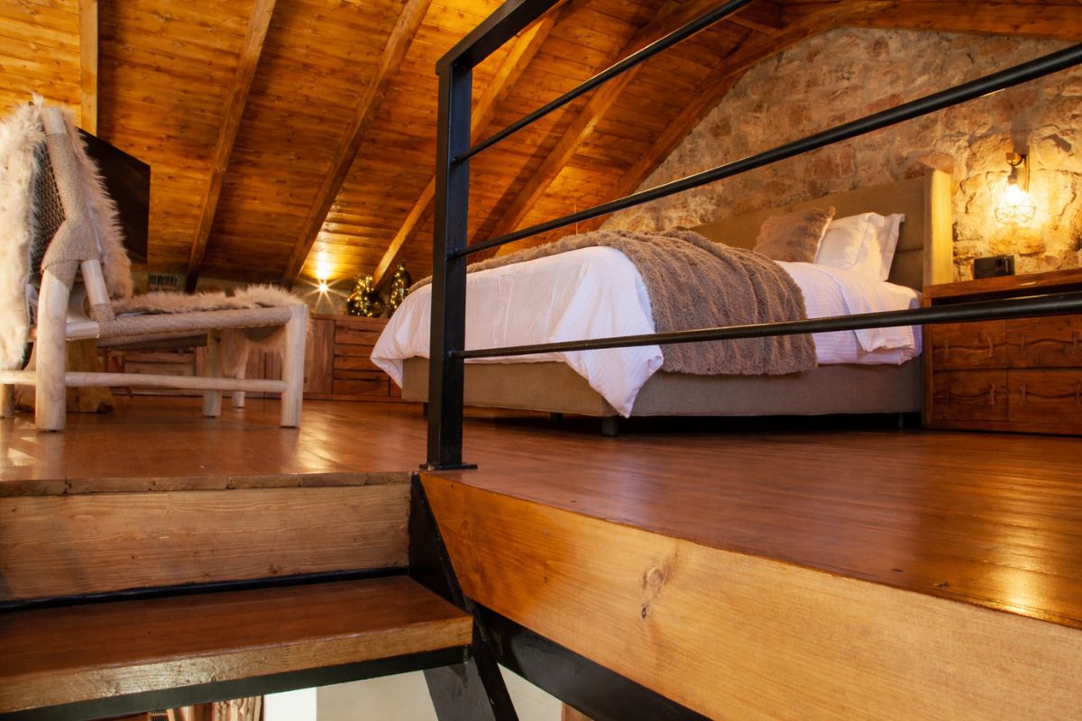 boutique chalet Ελλάδα υπνοδωμάτιο